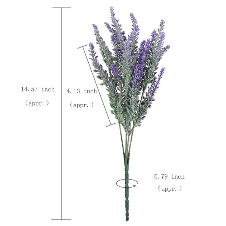 4Pcs Artificial Flocked Lavender Bouquet Bridal Home DIY Floor Garden Office Wedding Decor-2
