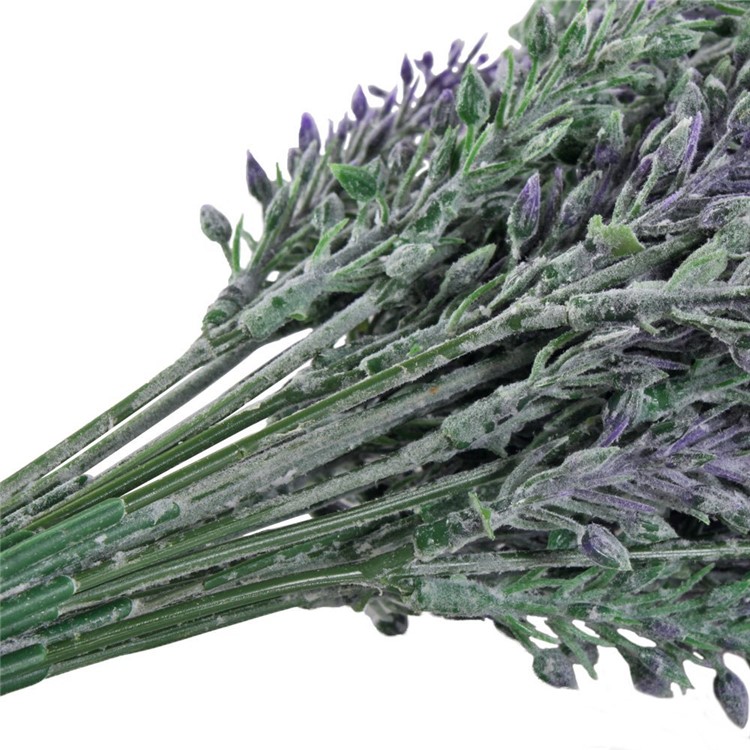 4Pcs Artificial Flocked Lavender Bouquet Bridal Home DIY Floor Garden Office Wedding Decor-3