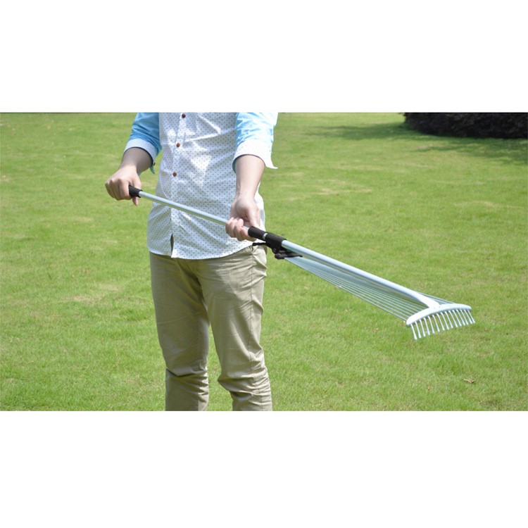 150M Adjustable Garden Leaf Rake with 15 Section Steel Heads-3