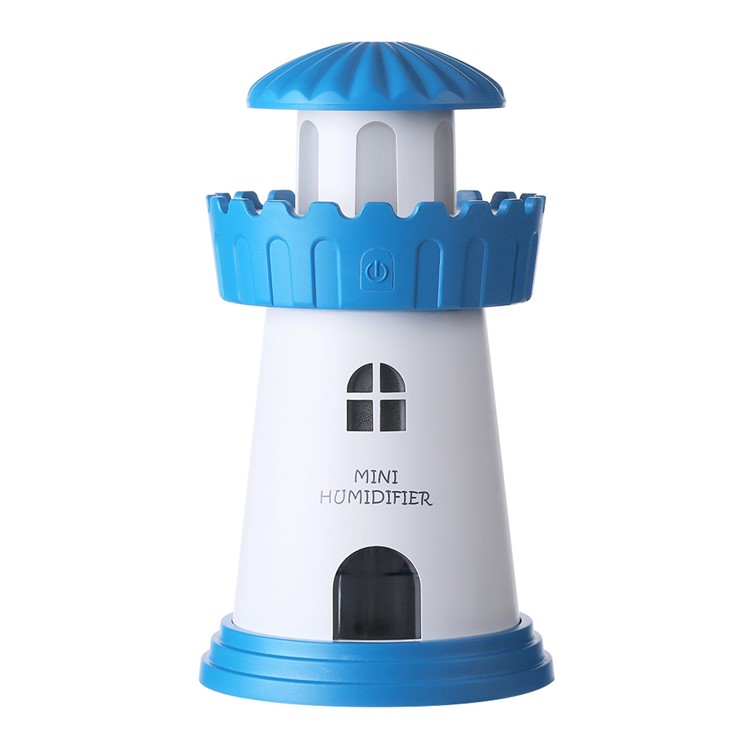 Mini Lighthouse 150ml Air Purifier Humidifier with Night Lamp - Blue-3
