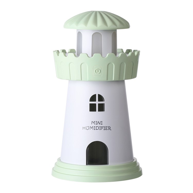 Mini Lighthouse 150ml Air Purifier Humidifier with Night Lamp - Green-2