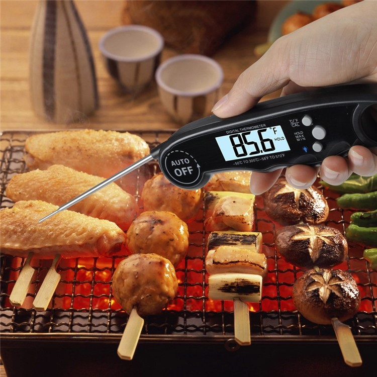 Instant Read Thermometer Waterproof Digital Meat Thermometer with Backlight and Calibration Functions-1