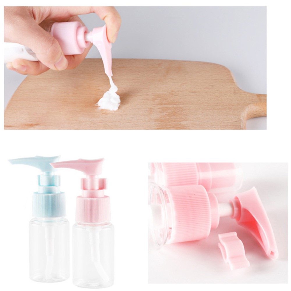 9Pcs/Set Portable PET Travel Bottles Containers Travel Bottle Set - Pink-3