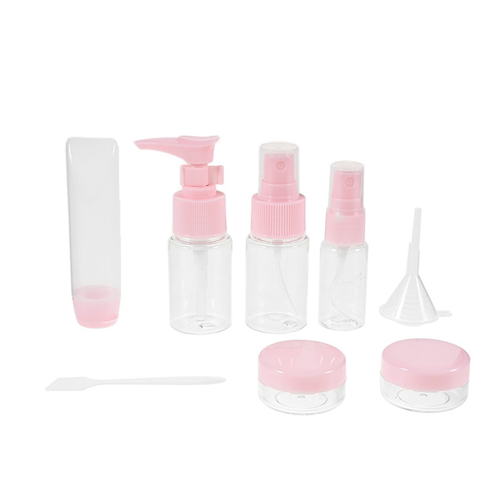 9Pcs/Set Portable PET Travel Bottles Containers Travel Bottle Set - Pink-6