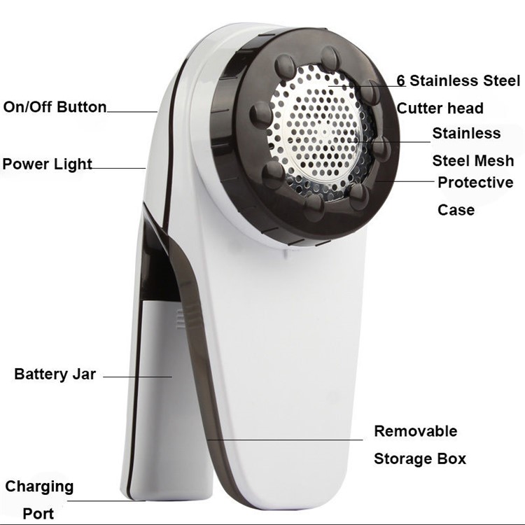 Electric Rechargeable Operated Fabric Defuzzer Electric Fabric Shaver Sweater Shaver - White / EU Plug-2