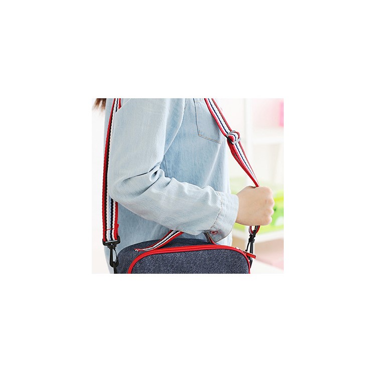 Portable Oxford Cloth Aluminum Film Insulation Bag Zipper Lunch Bag - Blue-8