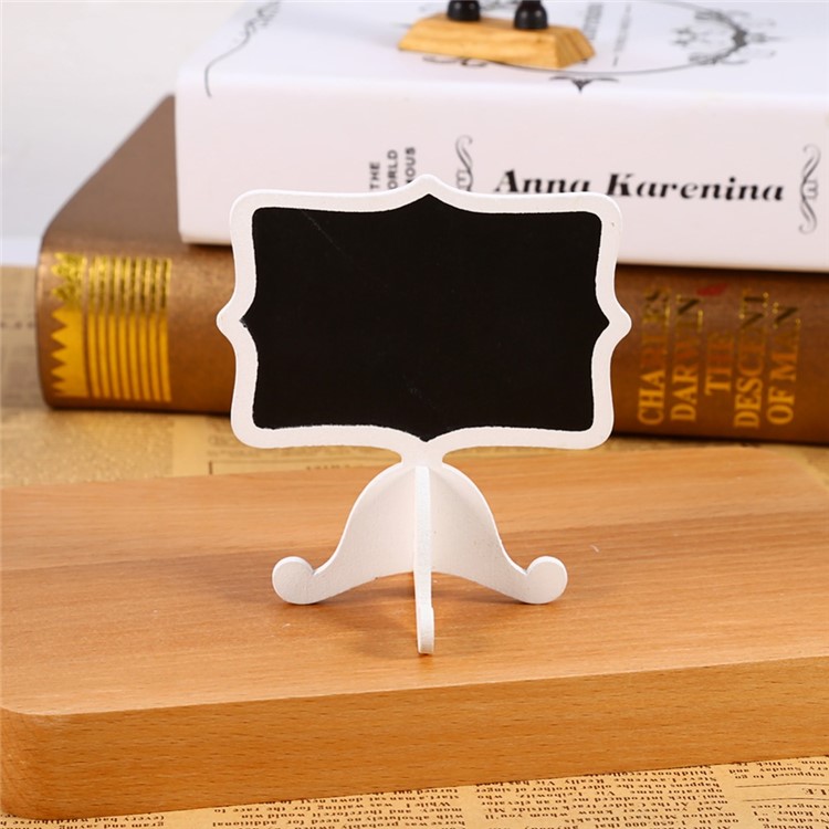 12PCS Wood Message Writing Board Chalkboards with Easel Stand - White-3