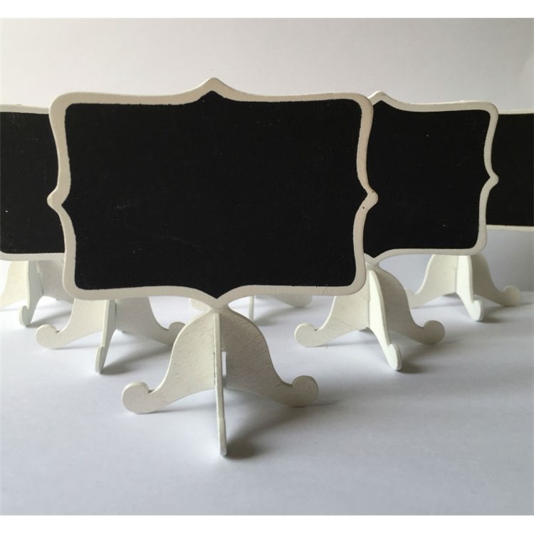 12PCS Wood Message Writing Board Chalkboards with Easel Stand - White-4