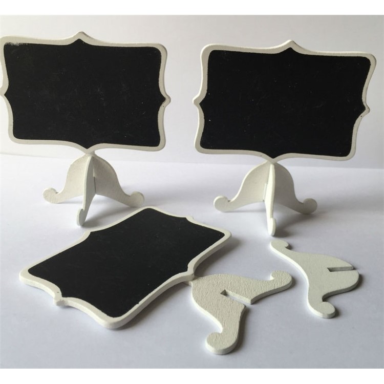 12PCS Wood Message Writing Board Chalkboards with Easel Stand - White-5