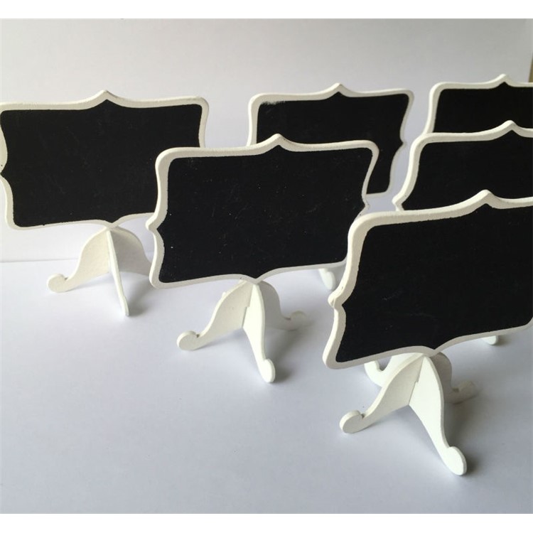 12PCS Wood Message Writing Board Chalkboards with Easel Stand - White-6