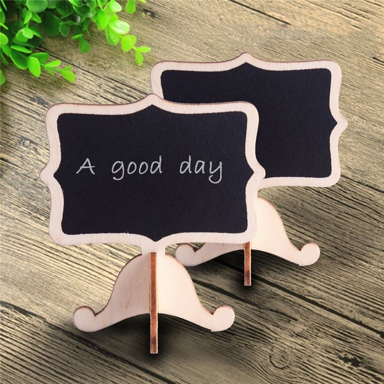 12PCS Wood Message Writing Board Chalkboards with Easel Stand - White-8