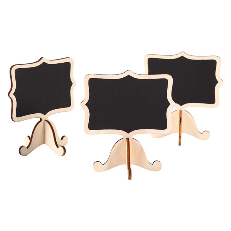 12PCS Signs Memo Message Blackboard Writing Chalkboards with Support Easel - Brown-2