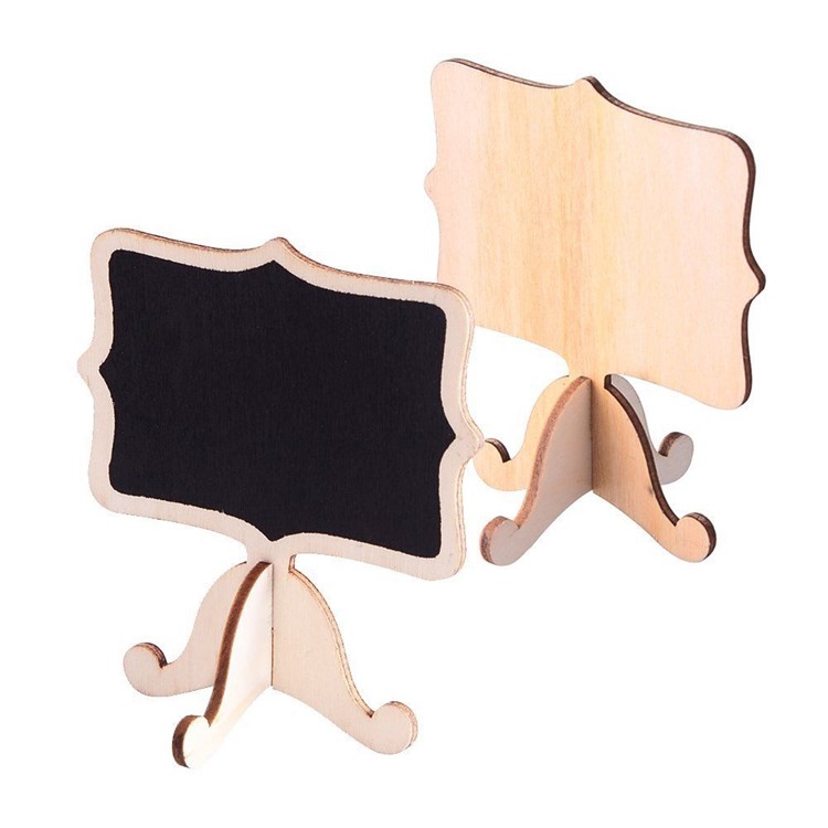 12PCS Signs Memo Message Blackboard Writing Chalkboards with Support Easel - Brown-3