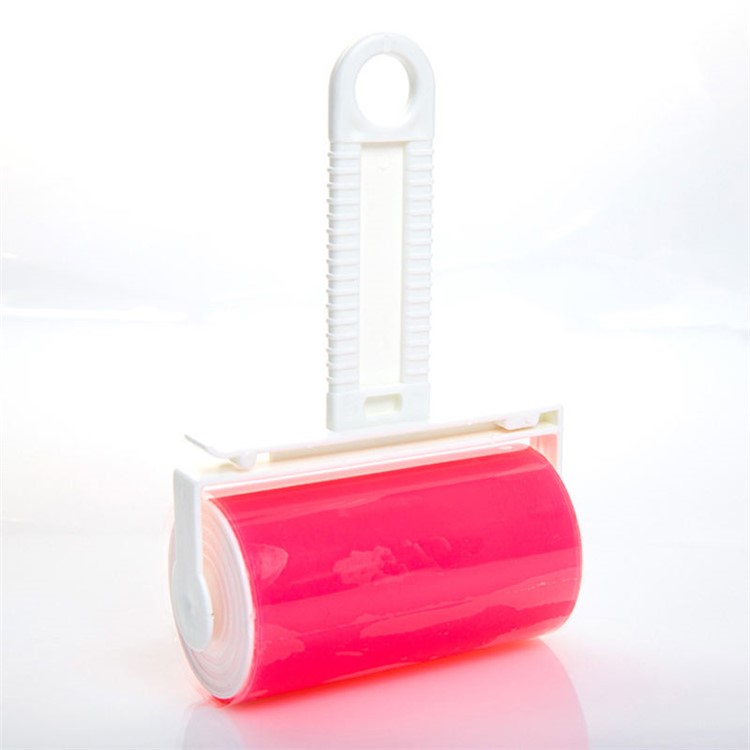 2Pcs/Set Sticky Roller Travel Lint Roller Reusable Sticky Picker Cleaner Pet Hair Remover - Pink-10