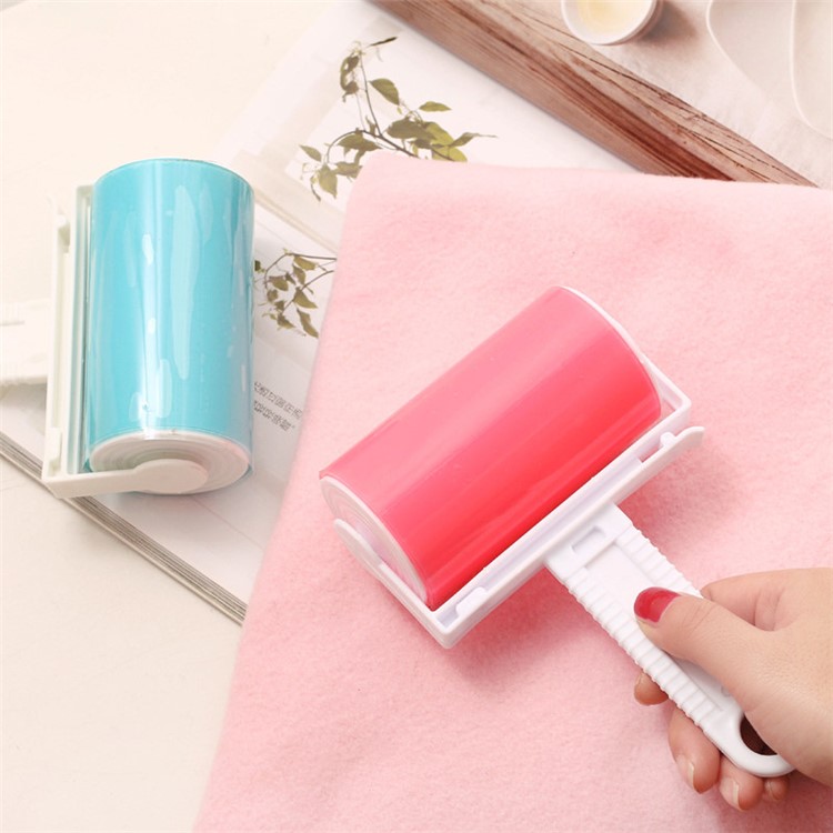 2Pcs/Set Sticky Roller Travel Lint Roller Reusable Sticky Picker Cleaner Pet Hair Remover - Pink-14