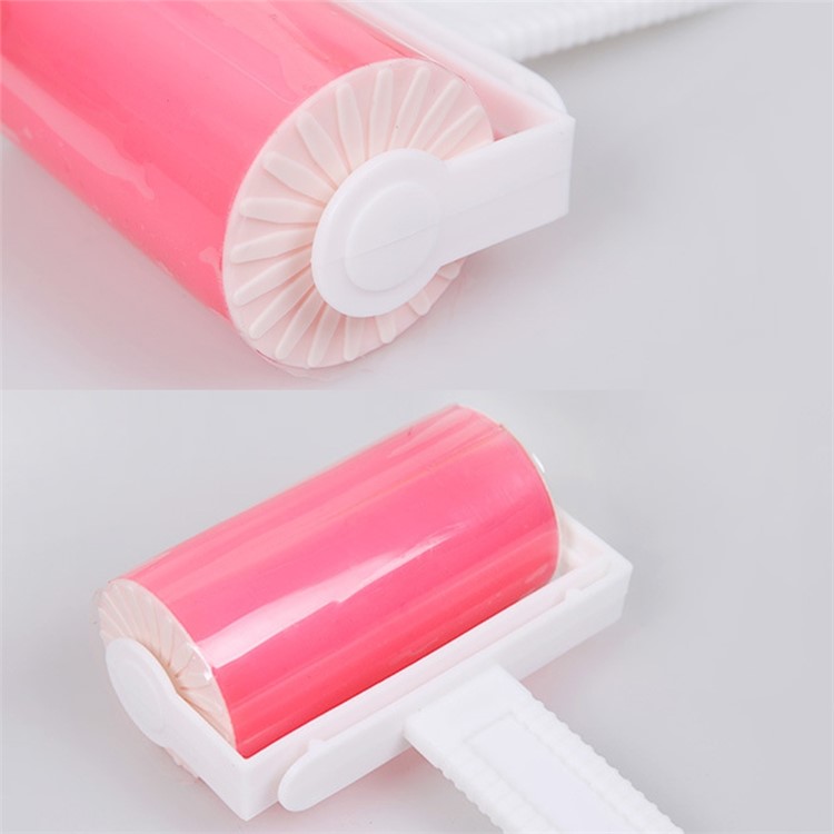 2Pcs/Set Sticky Roller Travel Lint Roller Reusable Sticky Picker Cleaner Pet Hair Remover - Pink-15