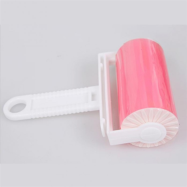 2Pcs/Set Sticky Roller Travel Lint Roller Reusable Sticky Picker Cleaner Pet Hair Remover - Pink-17