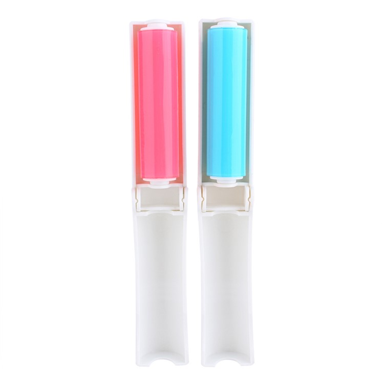 2Pcs/Set Sticky Roller Travel Lint Roller Reusable Sticky Picker Cleaner Pet Hair Remover - Pink-4