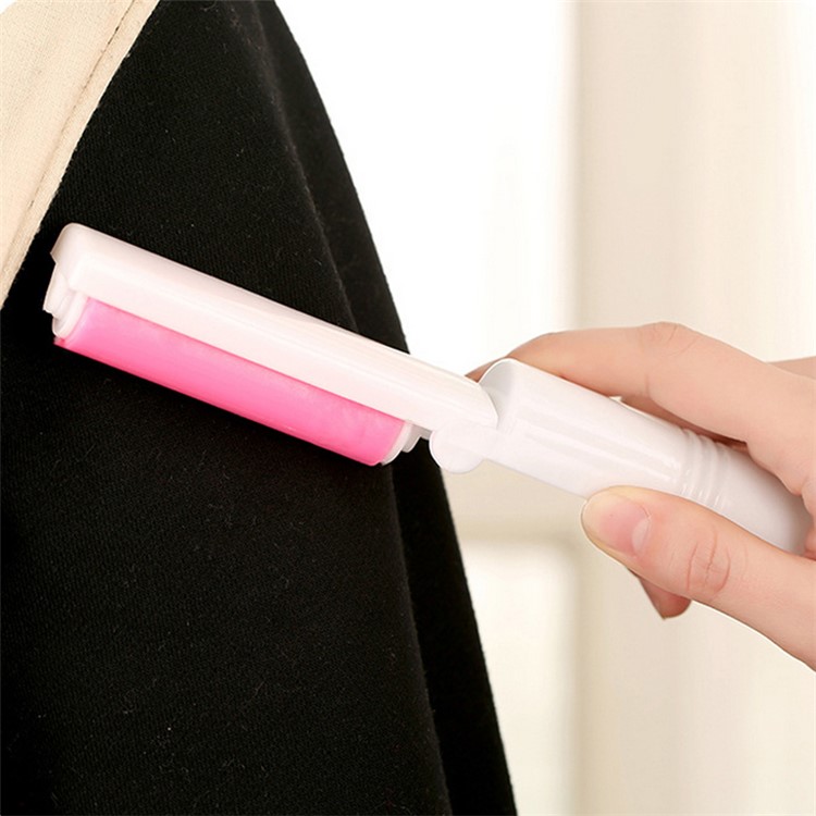2Pcs/Set Sticky Roller Travel Lint Roller Reusable Sticky Picker Cleaner Pet Hair Remover - Pink-5
