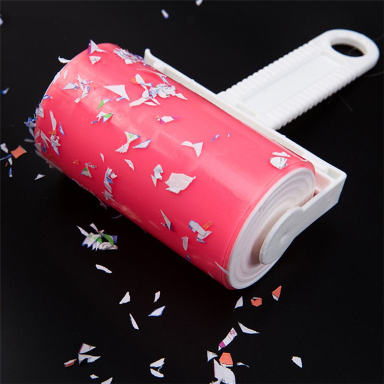 2Pcs/Set Sticky Roller Travel Lint Roller Reusable Sticky Picker Cleaner Pet Hair Remover - Pink-8