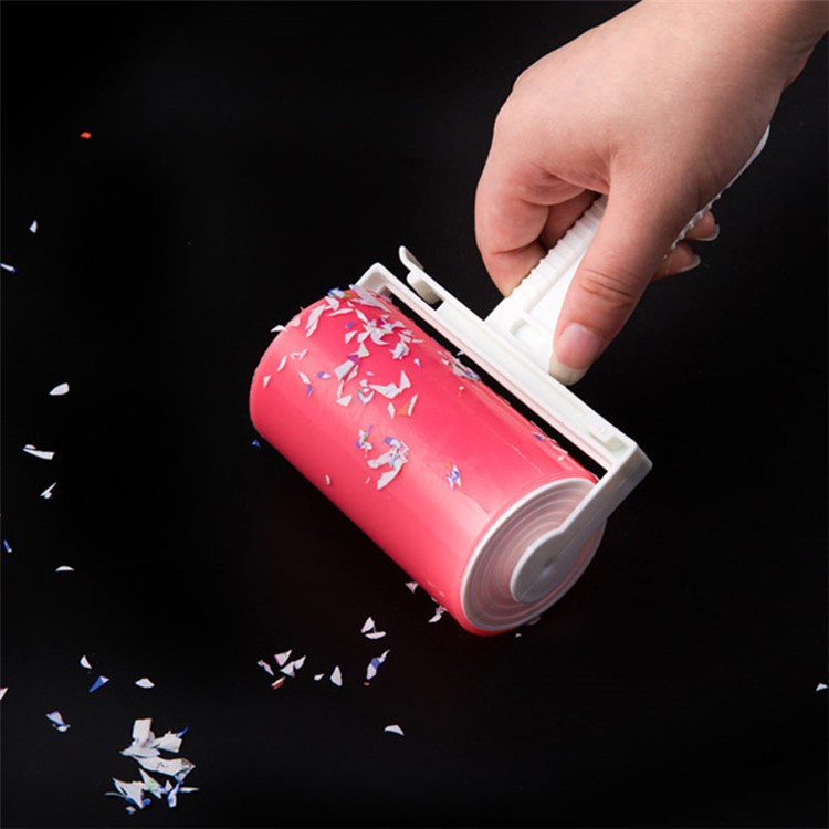 2Pcs/Set Sticky Roller Travel Lint Roller Reusable Sticky Picker Cleaner Pet Hair Remover - Pink-9
