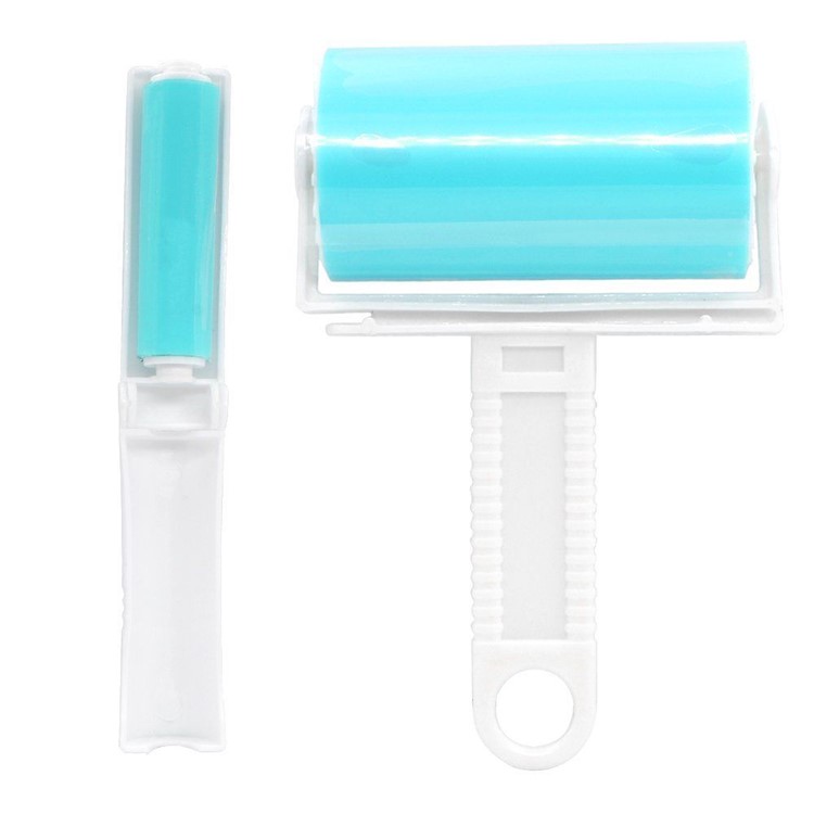 2Pcs/Set Washable Travel Lint Roller Reusable Sticky Picker Cleaner Sticky Lint Roller - Blue-2