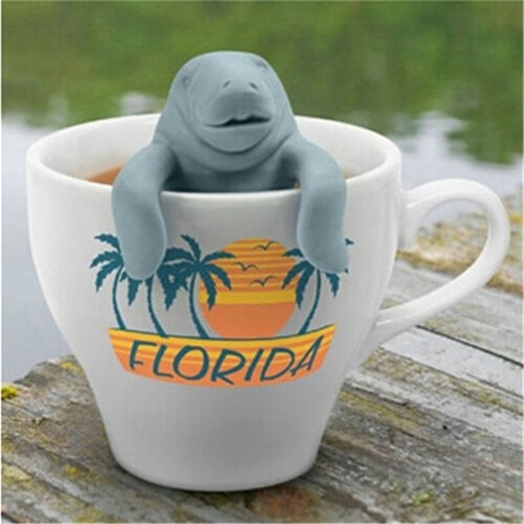7 Pcs Cute Food-grade Silicone Tea Strainer Tea Infuser (Man, Monkey, Sea Lions, Elephant, Shark, Dog, Sloth)-11