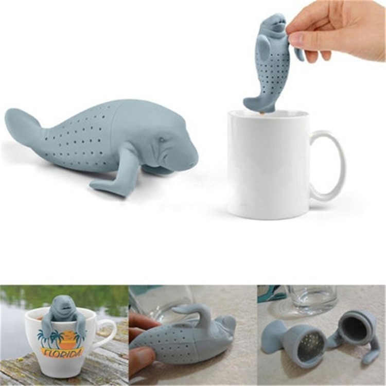 7 Pcs Cute Food-grade Silicone Tea Strainer Tea Infuser (Man, Monkey, Sea Lions, Elephant, Shark, Dog, Sloth)-12