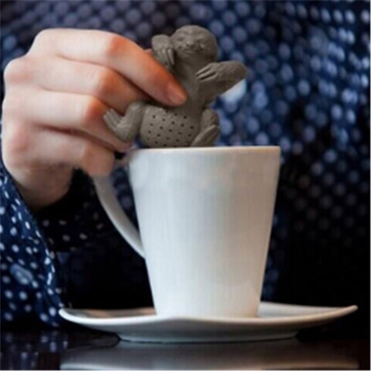 7 Pcs Cute Food-grade Silicone Tea Strainer Tea Infuser (Man, Monkey, Sea Lions, Elephant, Shark, Dog, Sloth)-21