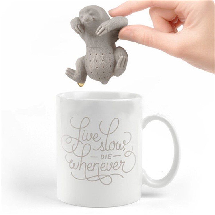 7 Pcs Cute Food-grade Silicone Tea Strainer Tea Infuser (Man, Monkey, Sea Lions, Elephant, Shark, Dog, Sloth)-23