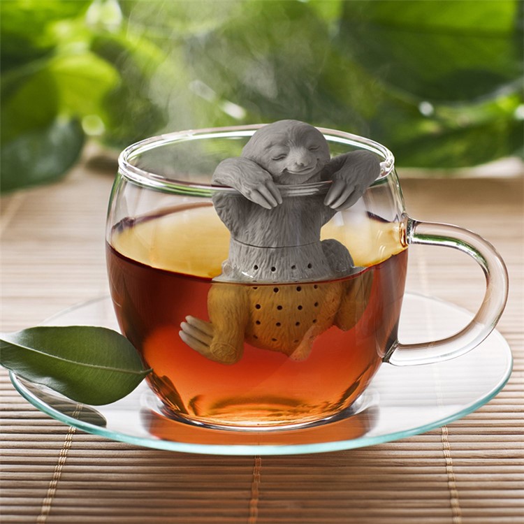 7 Pcs Cute Food-grade Silicone Tea Strainer Tea Infuser (Man, Monkey, Sea Lions, Elephant, Shark, Dog, Sloth)-26