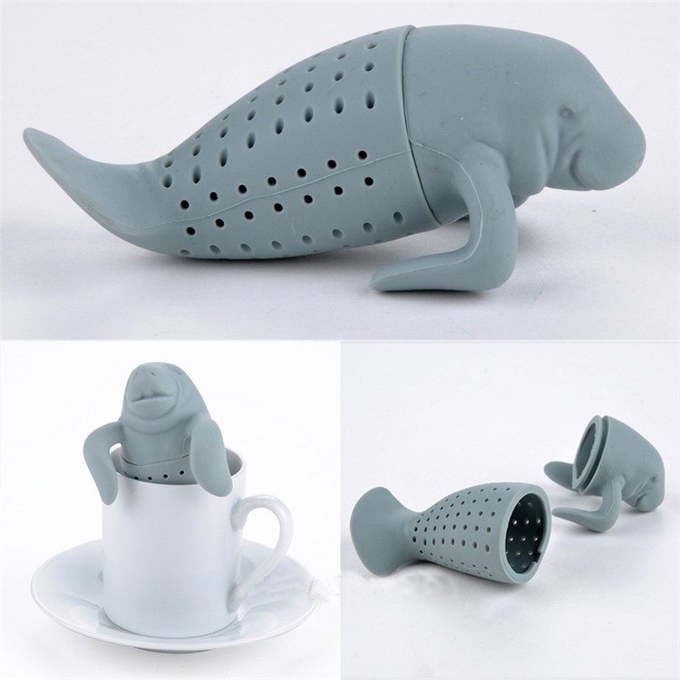 7 Pcs Cute Food-grade Silicone Tea Strainer Tea Infuser (Man, Monkey, Sea Lions, Elephant, Shark, Dog, Sloth)-3
