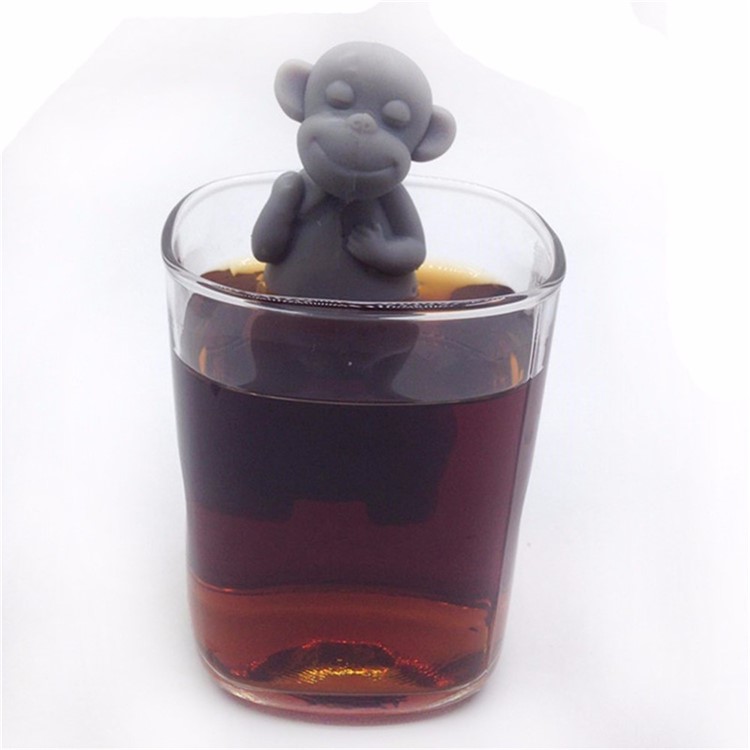 7 Pcs Cute Food-grade Silicone Tea Strainer Tea Infuser (Man, Monkey, Sea Lions, Elephant, Shark, Dog, Sloth)-9
