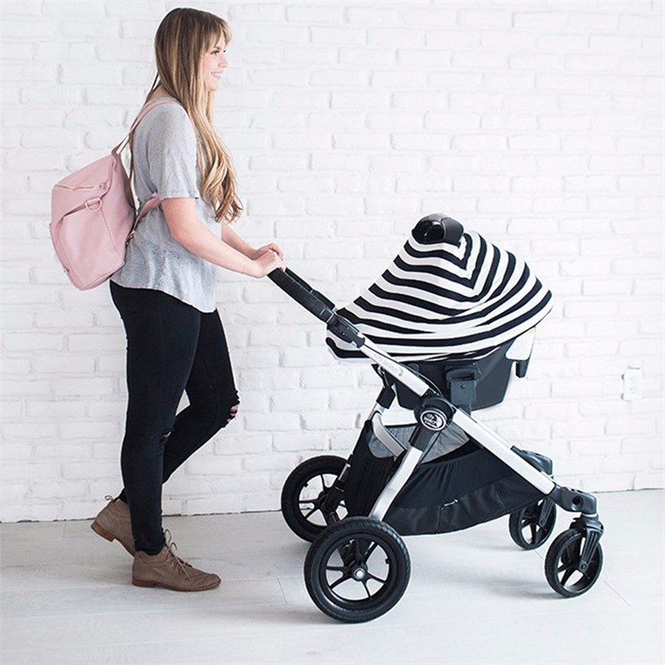 Multi-funtion Nursing Cover Scarf Baby Car Seat Canopy Shopping Cart Cover for Breastfeeding Moms - Bold Stripes-10