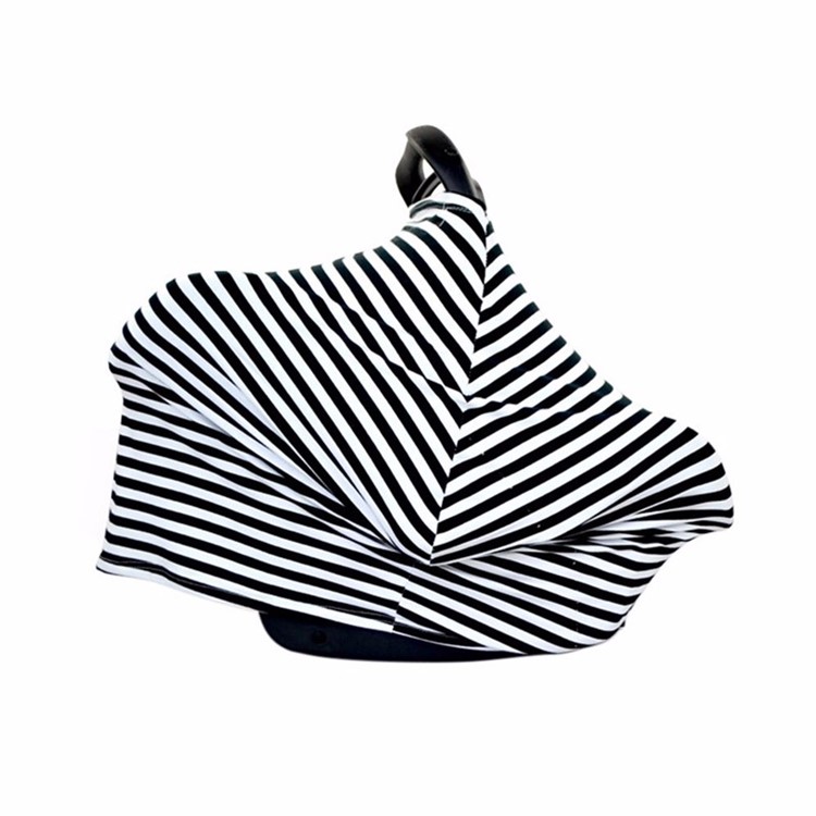 Multi-funtion Nursing Cover Scarf Baby Car Seat Canopy Shopping Cart Cover for Breastfeeding Moms - Bold Stripes-6
