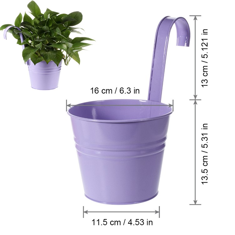 8 Pz / Set Appeso Vasi Da Fiori In Metallo Ferro Appeso A Parete Fioriera Casa Decorazione Del Giardino-10
