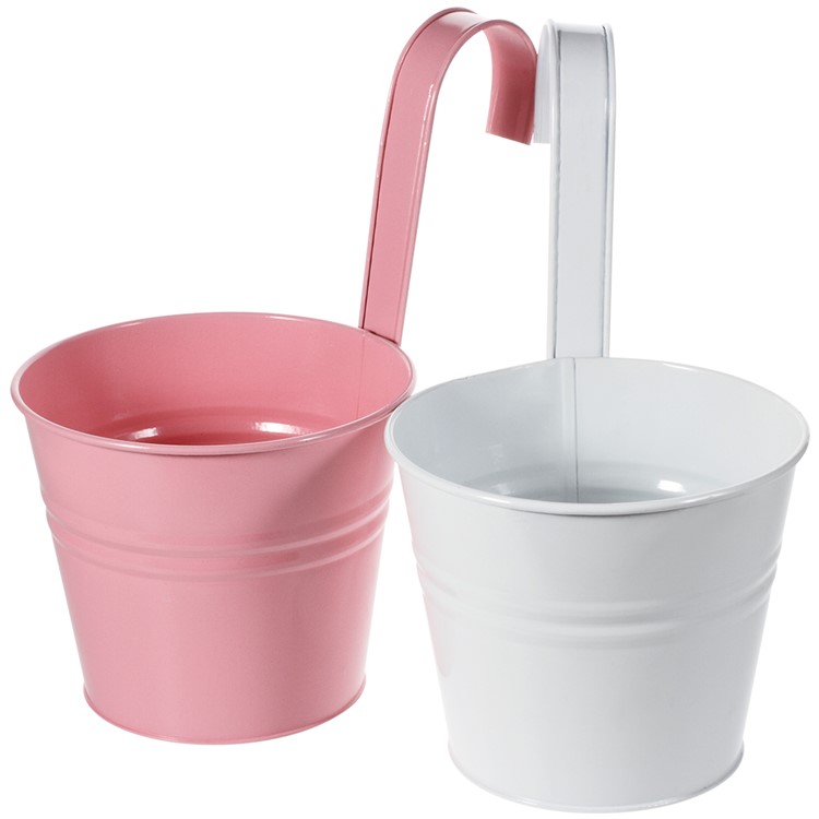 8 Pz / Set Appeso Vasi Da Fiori In Metallo Ferro Appeso A Parete Fioriera Casa Decorazione Del Giardino-12