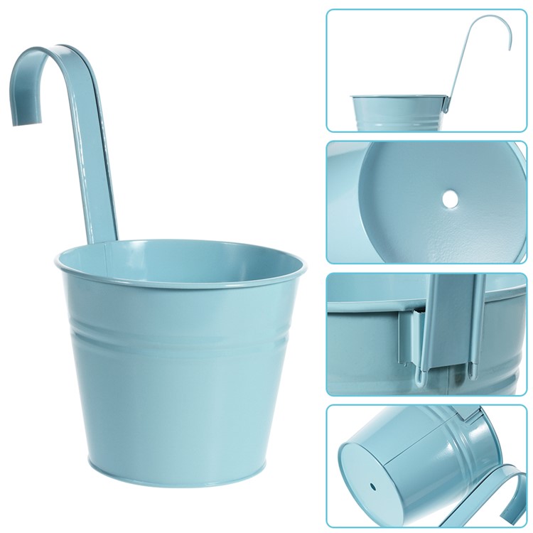 8 Pz / Set Appeso Vasi Da Fiori In Metallo Ferro Appeso A Parete Fioriera Casa Decorazione Del Giardino-3