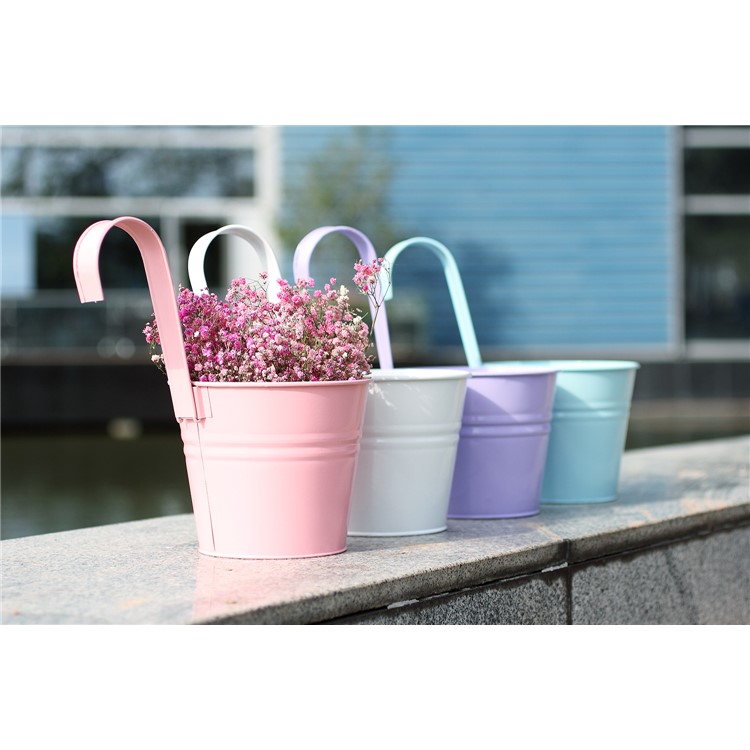 8 Pz / Set Appeso Vasi Da Fiori In Metallo Ferro Appeso A Parete Fioriera Casa Decorazione Del Giardino-6