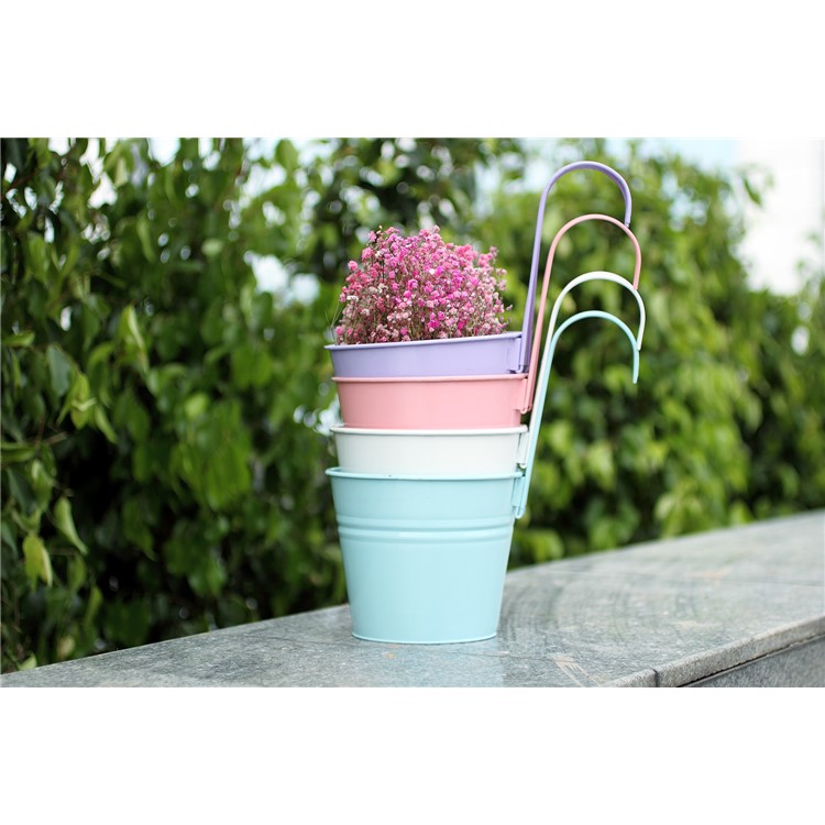 8 Pz / Set Appeso Vasi Da Fiori In Metallo Ferro Appeso A Parete Fioriera Casa Decorazione Del Giardino-7