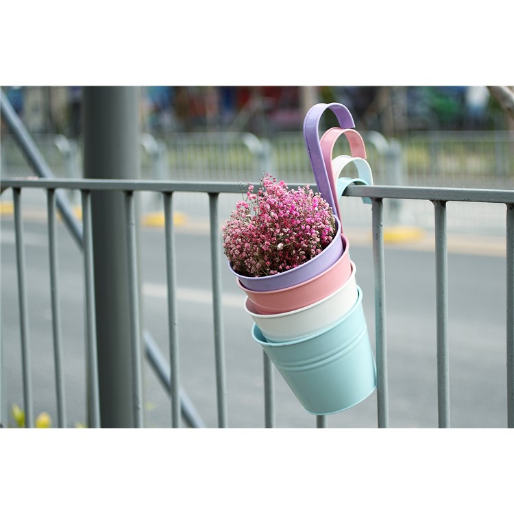 8 Pz / Set Appeso Vasi Da Fiori In Metallo Ferro Appeso A Parete Fioriera Casa Decorazione Del Giardino-8