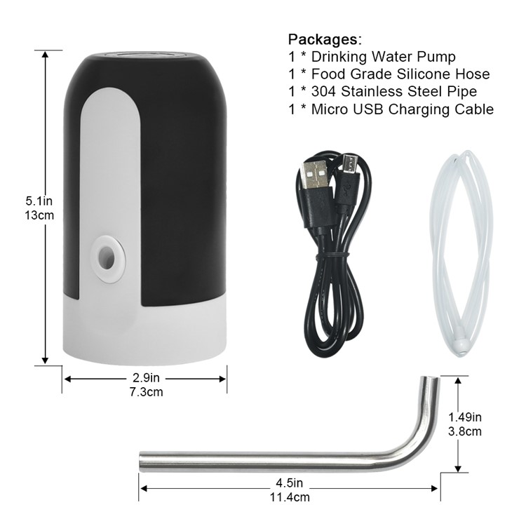 USB Charging Automatic Drinking Water Pump Electric Water Dispenser - Black-5