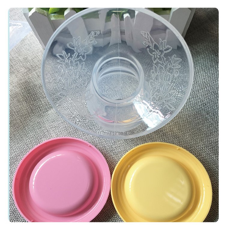 2PCS/Set Food Grade Silicone Manual Breast Pumps Milk Pump Suction with Protective Lid - Yellow-10