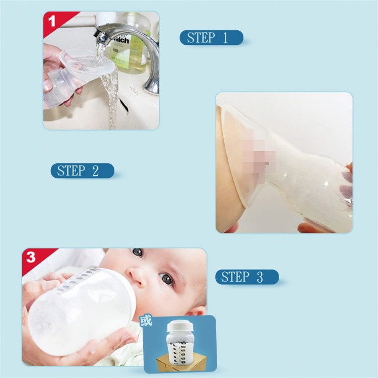 2PCS/Set Food Grade Silicone Manual Breast Pumps Milk Pump Suction with Protective Lid - Yellow-12