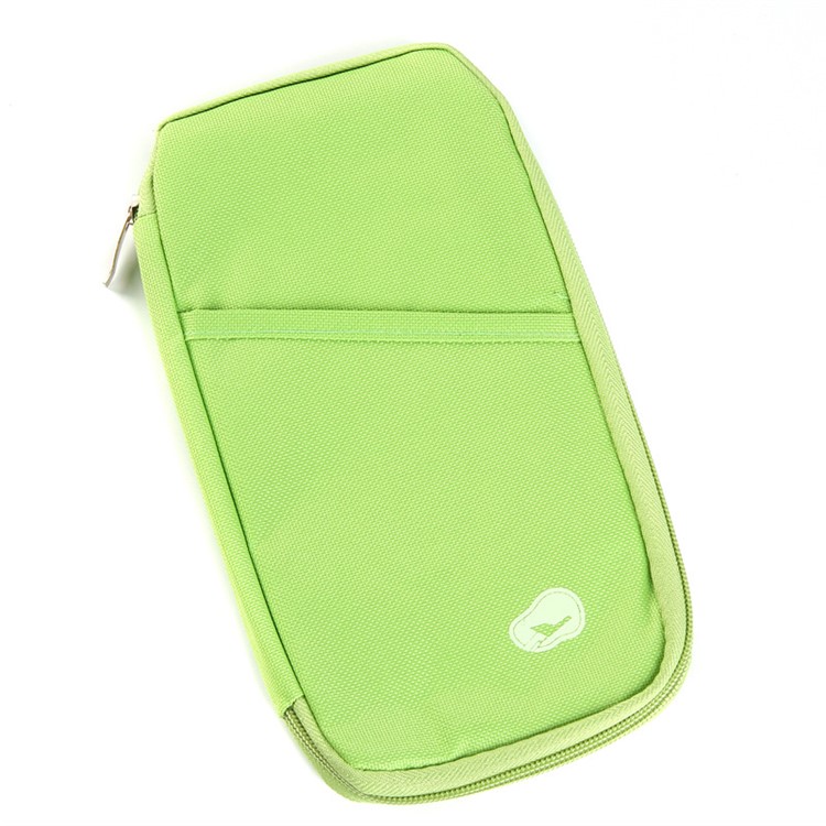 Multi-function Travel Passport Documents Card Cash Wallet Handy Bag - Green-1