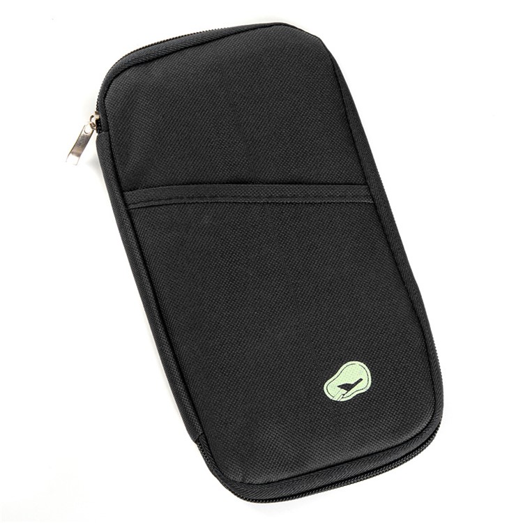 Multi-function Travel Passport Documents Card Cash Wallet Handy Bag - Black-1