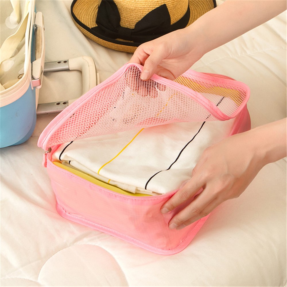6Pcs/Set Travel Storage Bag Clothes Tidy Luggage Organizer Pouch Bag - Green-2