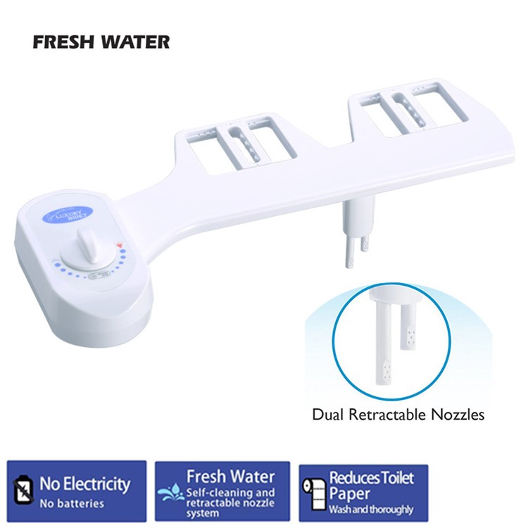 Women Bidet Toilet Seat Fresh Water Washer Dual Nozzle Cold Sprayer - Asia/Australia G1/2 Standard Connector-2