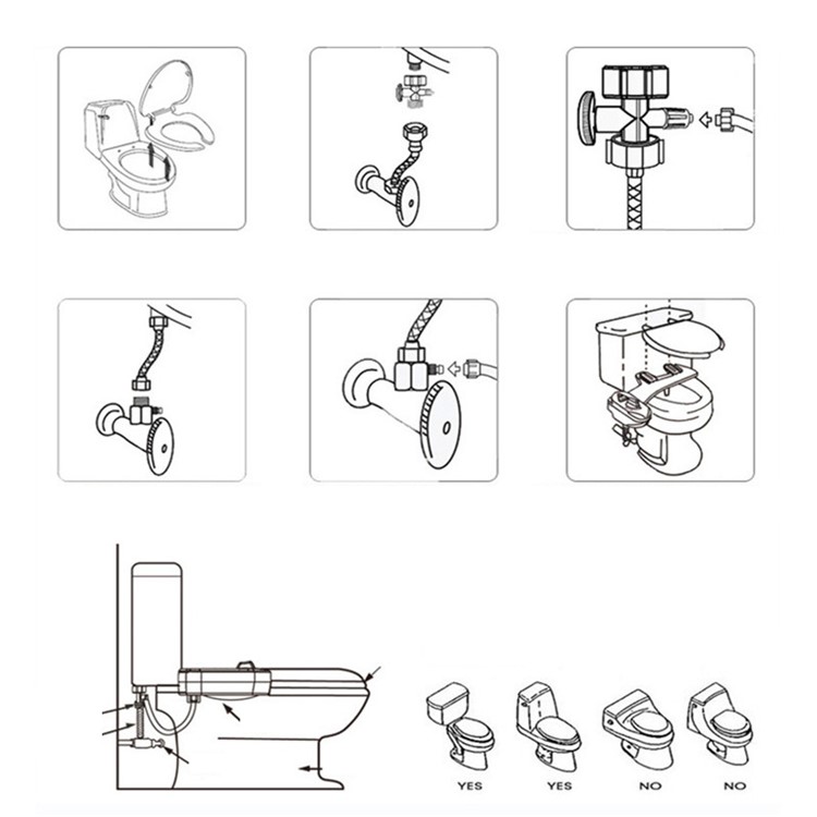 Women Bidet Toilet Seat Fresh Water Washer Dual Nozzle Cold Sprayer - North America 15/16 Standard Connector-9