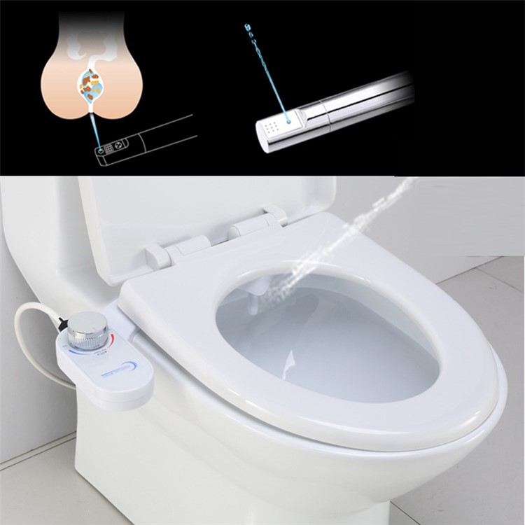 Non-Electric Bottom Feminine Dual Nozzle Cold Water Bidet Toilet Sprayer Washer - Europe 3/8 Standard Connector-6